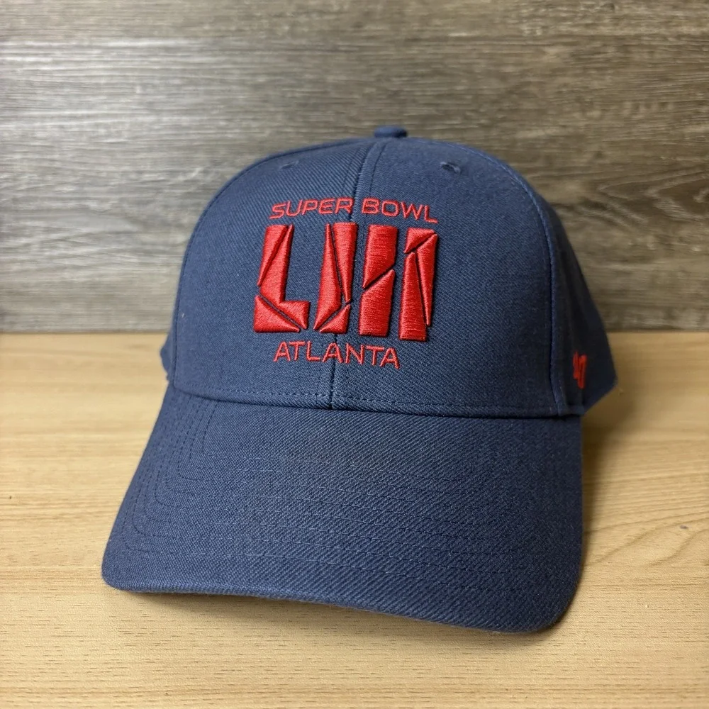 Super Bowl LIII Hat Cap Strap Back Blue Red NFL Football Atlanta Mens 47 Brand